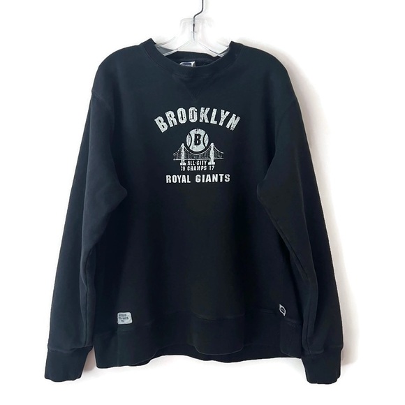 Blue Marlin Vtg Mens Brooklyn Royal Giants Baseball Sweatshirt Sz L Heavyweight - Picture 1 of 15